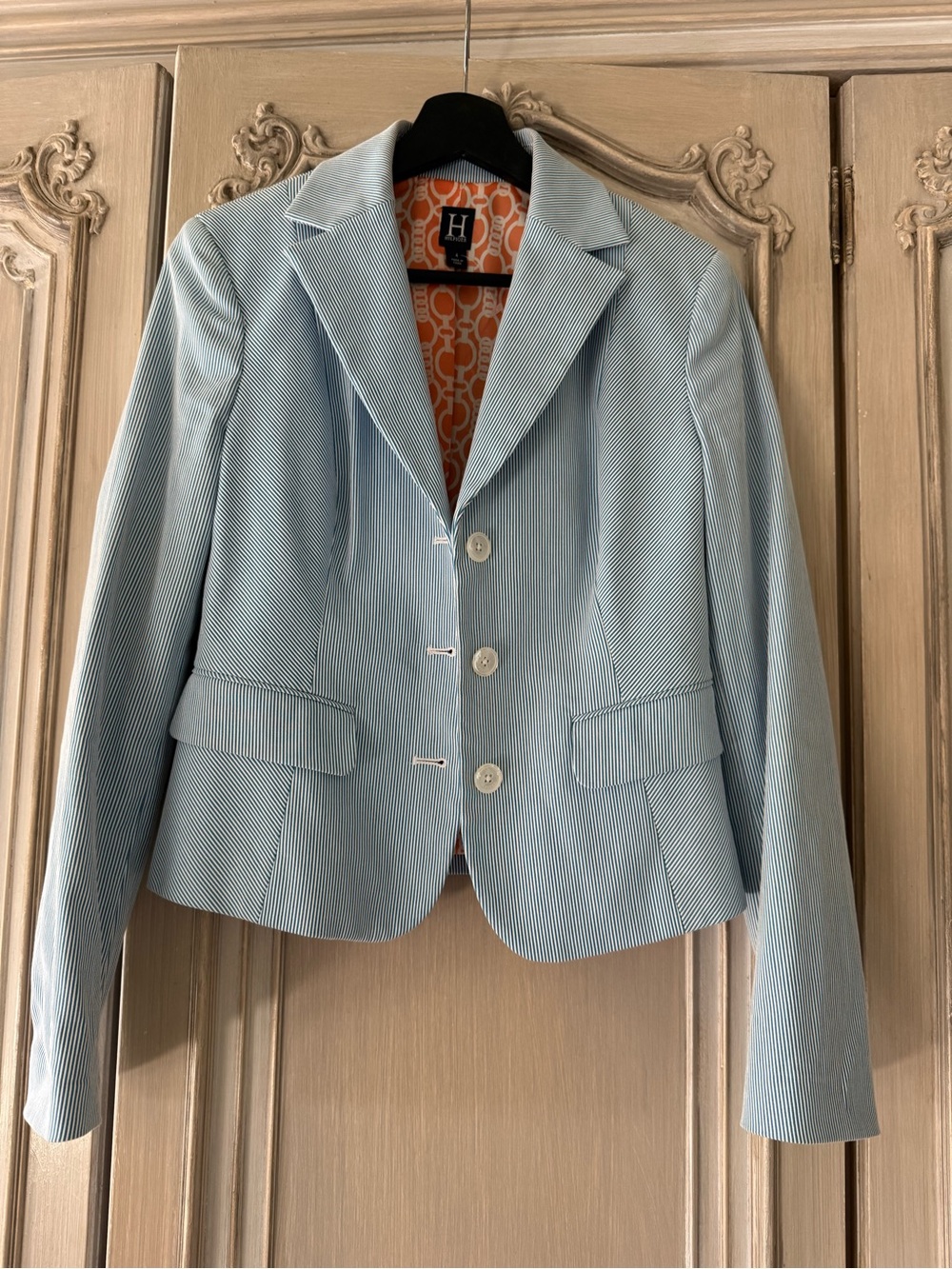 Tommy Hilfiger Light Blue Pinstripe Tailored Blazer